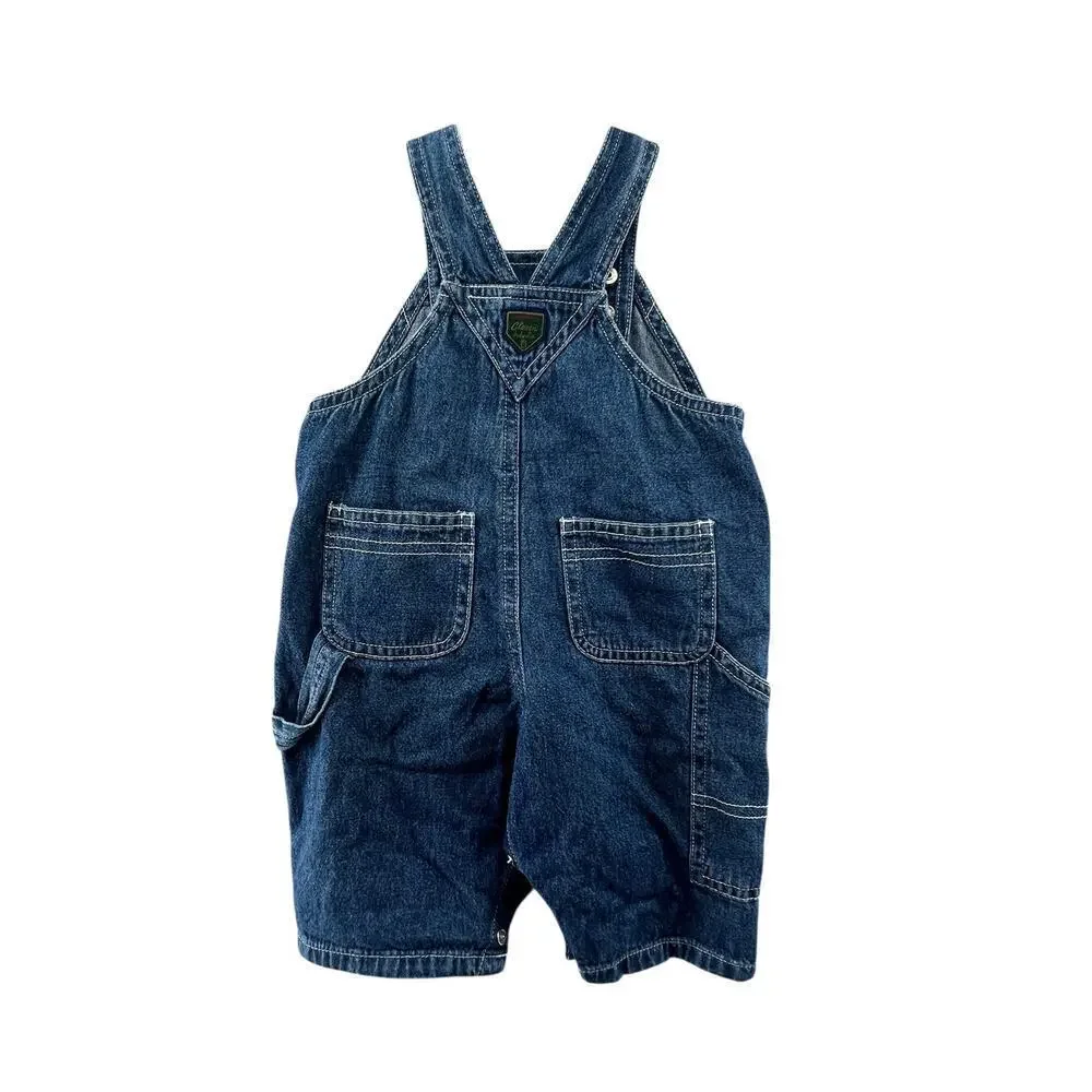 Vintage Baby Gap Classic Denim Overalls Unisex Infant 3–6 Months Snap Leg